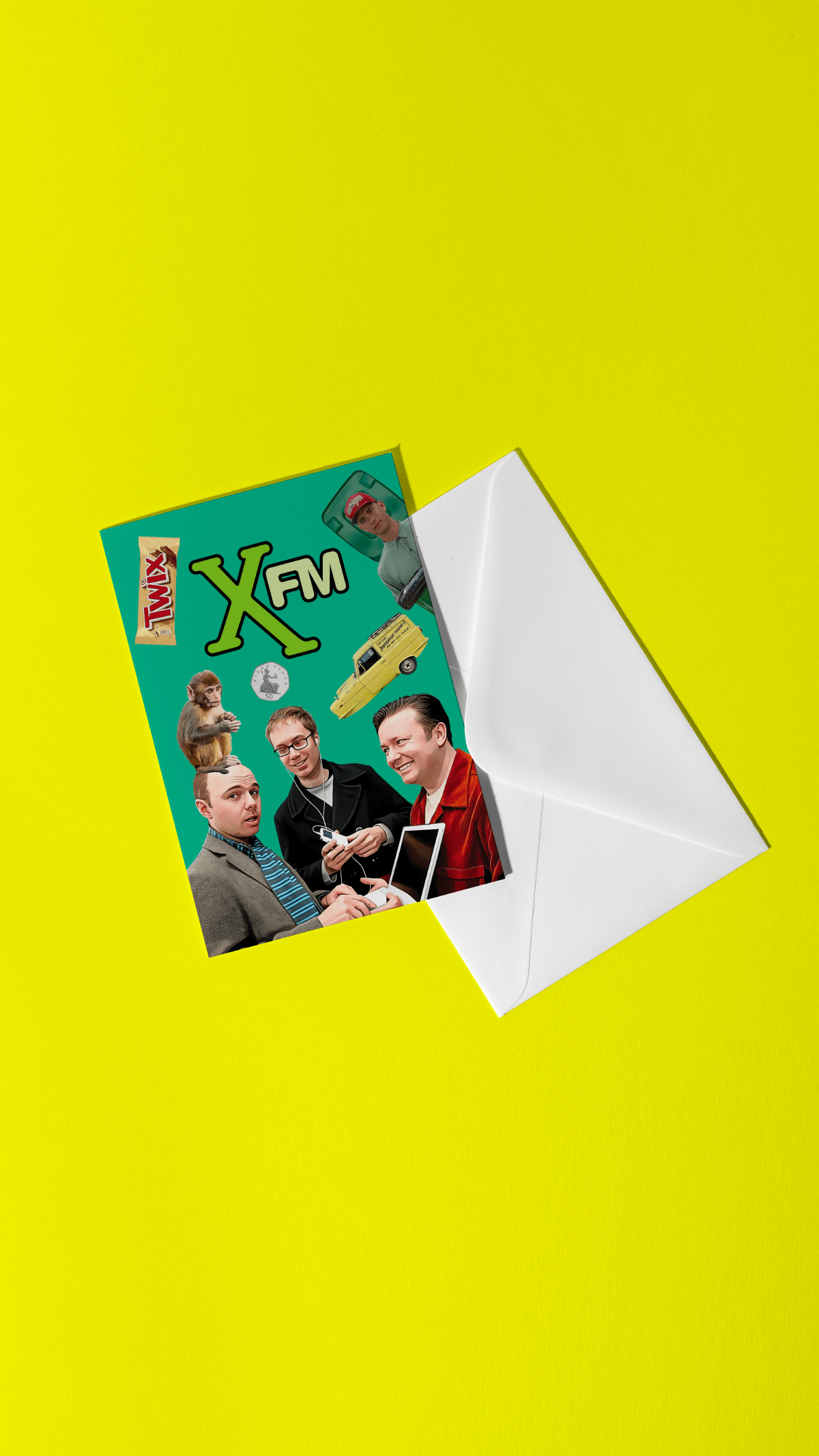 xfm the ricky gervais show greeting card